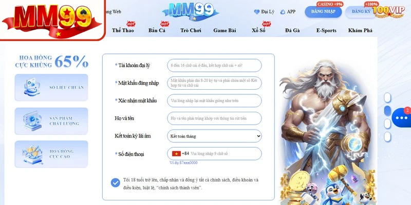 Các bước đăng ký trở thành đại lý nhà cái MM99